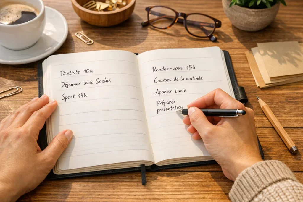 Persoon plant weddenschappen in een agenda