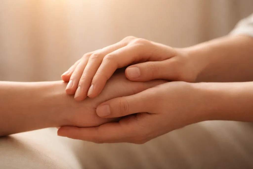 Helpende hand symbool voor verantwoord spelen