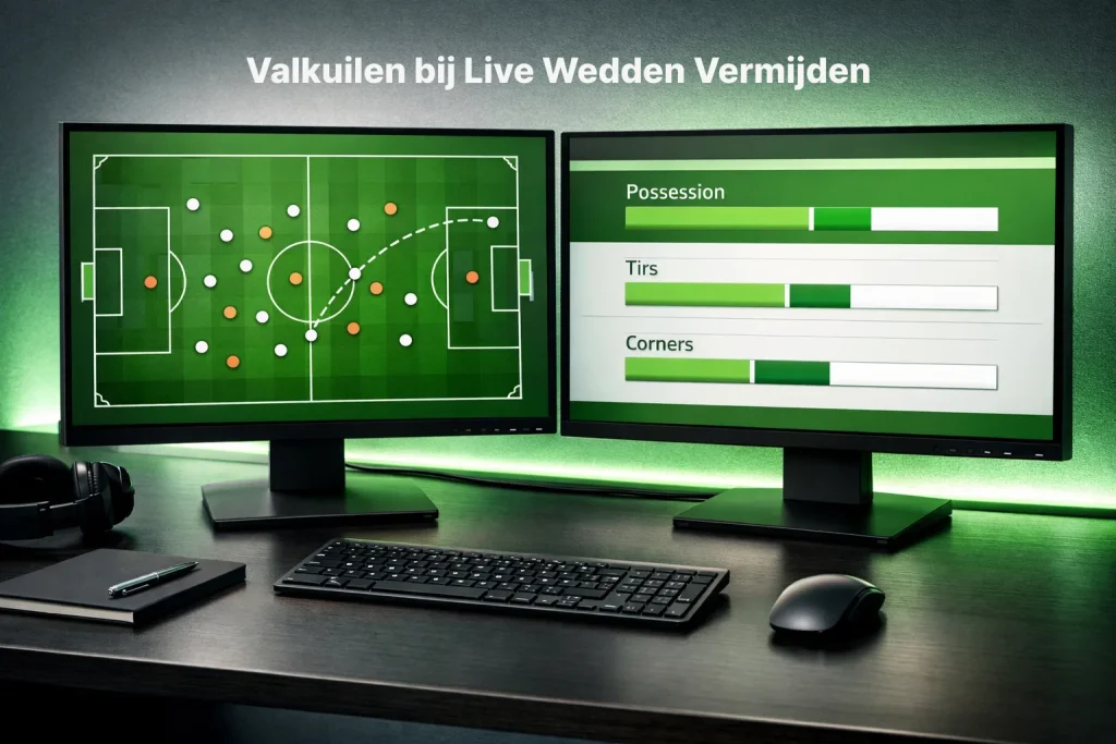 Moderne interface met live statistieken en wedstrijdtracker voor voetbal